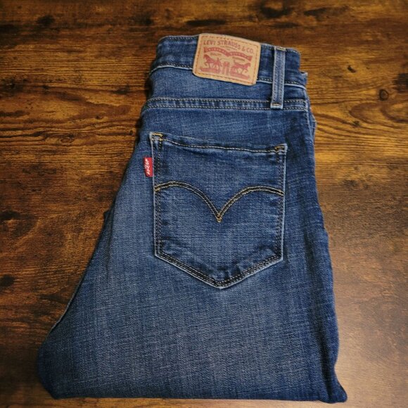 Levi's Jeans Size 27 High Rise Skinny 721 Medium Dark Wash Stretch Denim Western - Picture 3 of 11